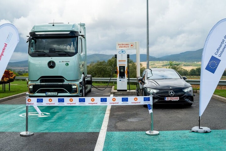 Romania mở rộng trạm sạc nhanh cho ô tô điện và xe tải điện. (Ảnh: Rompetrol)