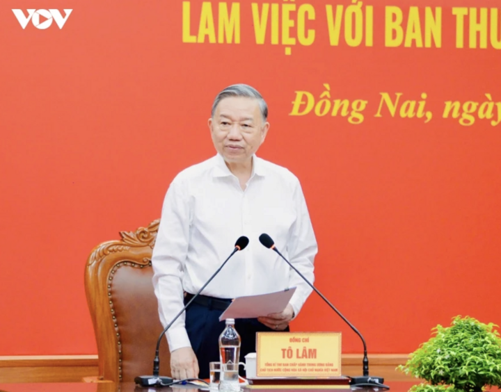 Tổng Bí thư, Chủ tịch nước Tô Lâm phát biểu tại cuộc làm việc.