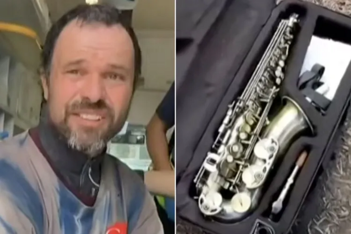 Matthew bị lạc vào vùng núi, chỉ đem theo chiếc saxophone.