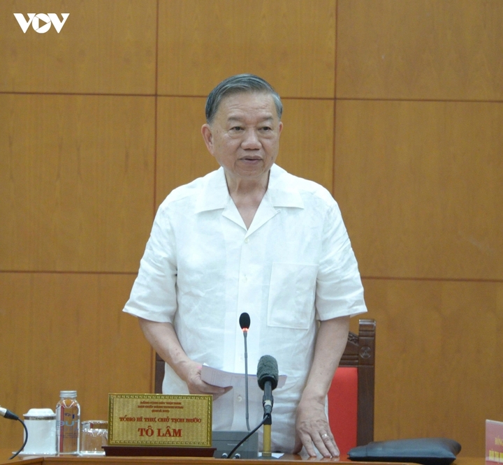 Tổng Bí thư, Chủ tịch nước Tô Lâm chủ trì buổi làm việc.
