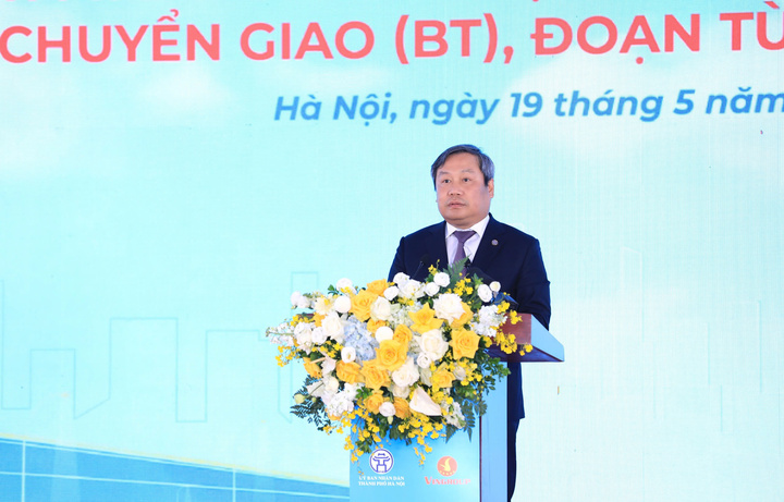 Chủ tịch UBND TP Hà Nội Vũ Đại Thắng phát biểu tại lễ khởi công.