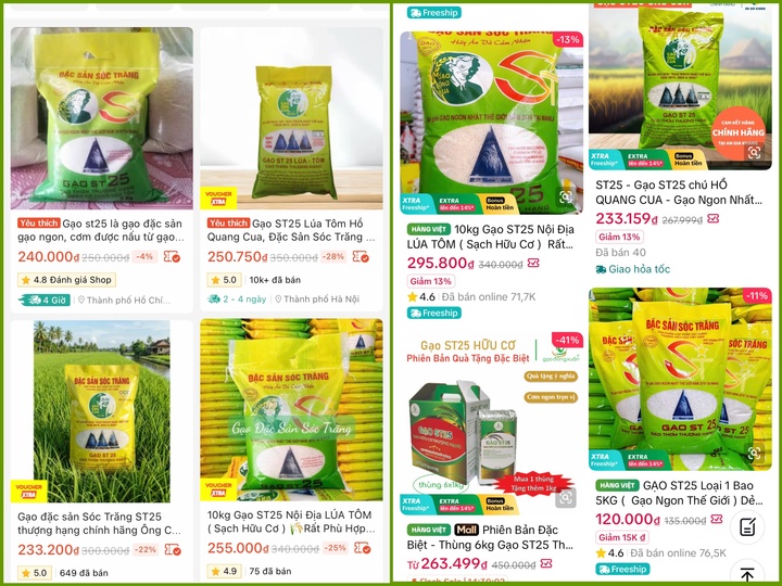 Sản phẩm bán tràn lan trên chợ mạng, hình dáng, màu sắc gần giống nhau dễ khiến người tiêu dùng nhầm lẫn.