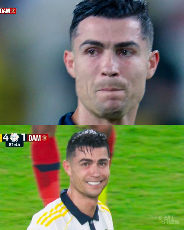 Ronaldo bật khóc sau màn ăn mừng quen thuộc.