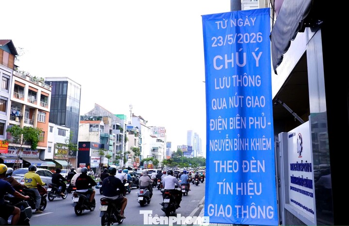 Thông báo về việc điều chỉnh giao thông qua nút giao Điện Biên Phủ - Nguyễn Bỉnh Khiêm.