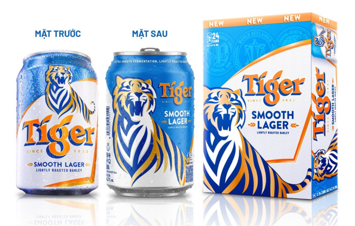 Tiger Êm mới với dạng lon tiêu chuẩn 330ml trong thùng 24 lon