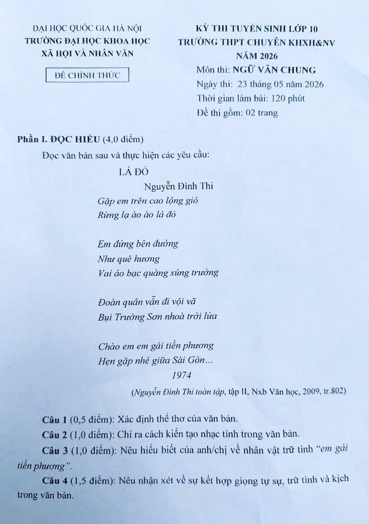 Nhiều giáo viên và chuyên gia cho rằng đề thi tồn tại một số điểm chưa phù hợp cả về lựa chọn ngữ liệu lẫn hệ thống câu hỏi đọc hiểu và nghị luận.