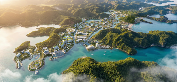 Catbarina Bay tọa lạc tại địa thế “tọa sơn hướng hải” hiếm có.