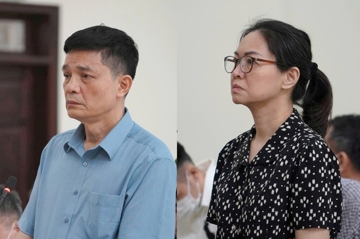 Hai cựu Cục trưởng ATTP Nguyễn Thanh Phong, Trần Việt Nga tại toà.