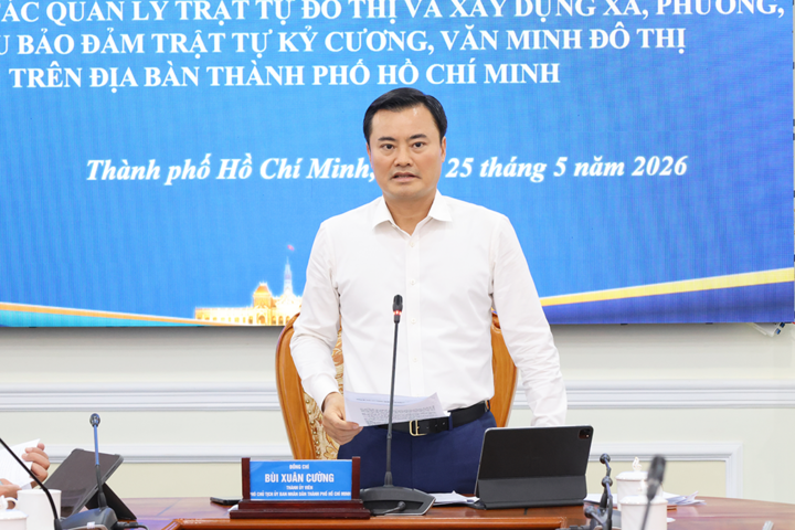 Phó Chủ tịch UBND TP.HCM Bùi Xuân Cường phát biểu kết luận hội nghị. (Ảnh: hcm.gov.vn)