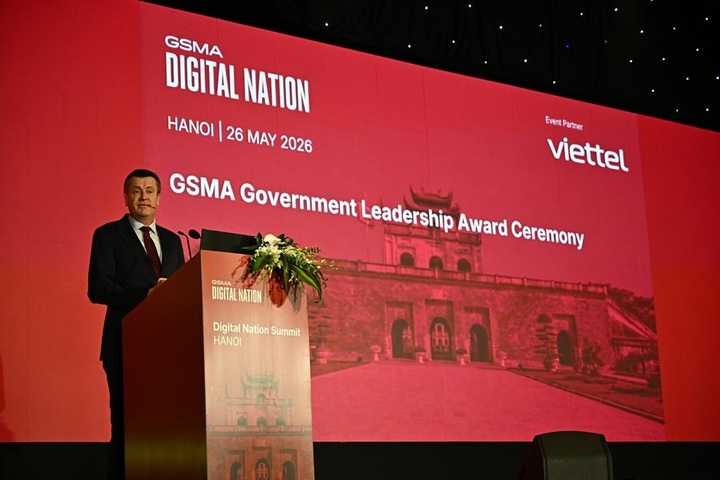 Ông Julian Gorman, Giám đốc khu vực châu Á - Thái Bình Dương của GSMA phát biểu tại Hội nghị Quốc gia Số Hà Nội 2026. (Ảnh: GSMA)