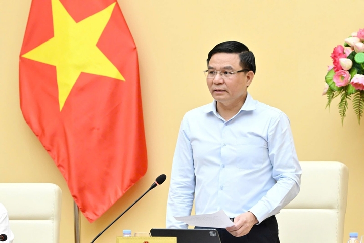 Bộ trưởng Bộ Công Thương Lê Mạnh Hùng phát biểu chỉ đạo hội nghị. (Ảnh: MOIT)