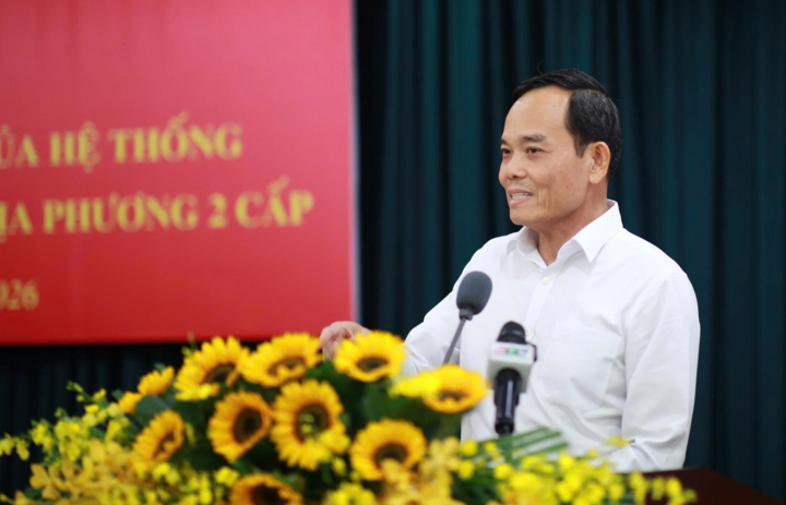 Bí thư Thành ủy TP.HCM Trần Lưu Quang phát biểu tại hội nghị sáng 28/5. (Ảnh: Hà Khánh)