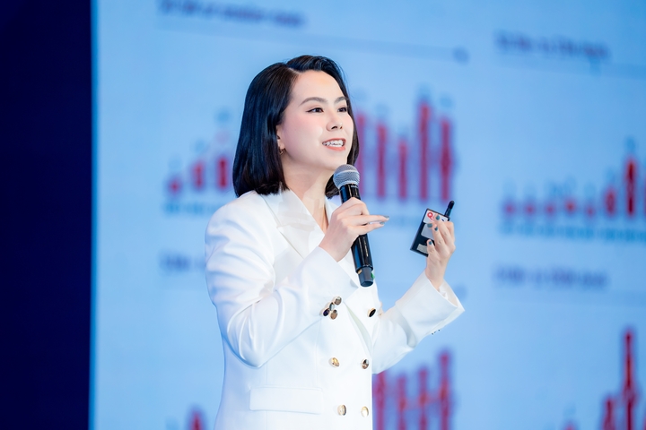 Bà Lê Hoàng Uyên Vy - Giám đốc điều hành Do Ventures - phát biểu tại Diễn đàn VIPC Summit 2026.