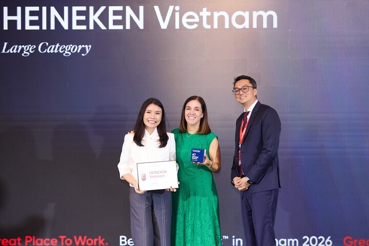 HEINEKEN Việt Nam tự hào góp mặt trong Top 10 Nơi làm việc xuất sắc hàng đầu Việt Nam (Best Workplaces in Vietnam 2026).