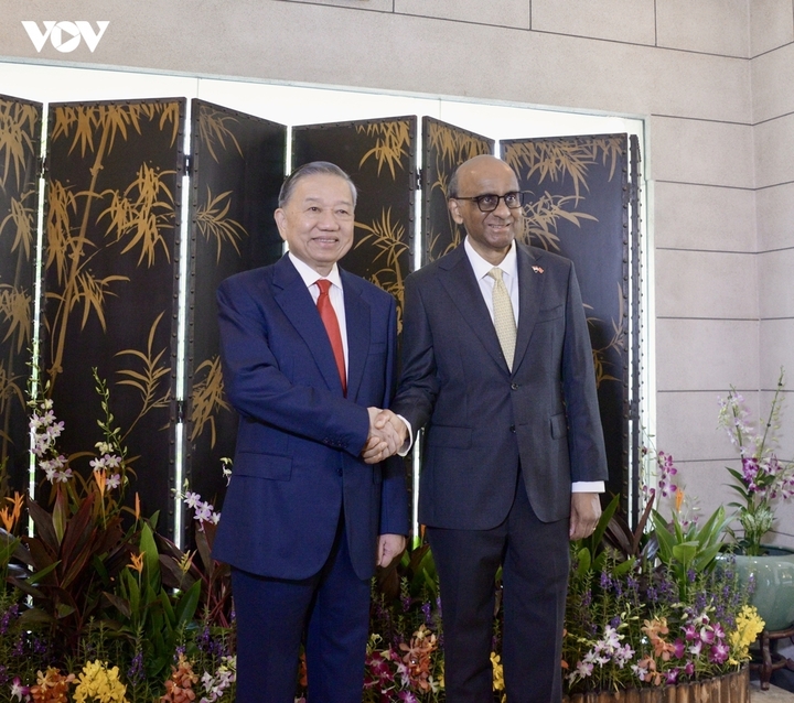 Tổng Bí thư, Chủ tịch nước Tô Lâm và Tổng thống Singapore Tharman Shanmugaratnam.
