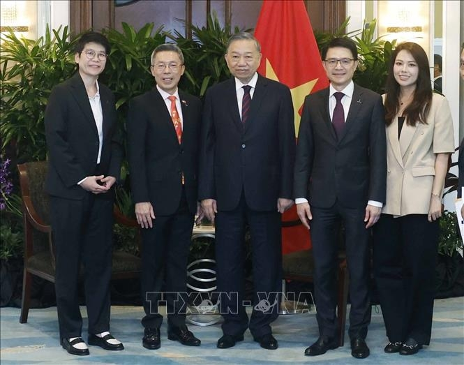 Tổng Bí thư, Chủ tịch nước Tô Lâm tiếp ông Jonathan Yap, Tổng Giám đốc Tập đoàn CapitaLand. (Ảnh: Thống Nhất/TTXVN)