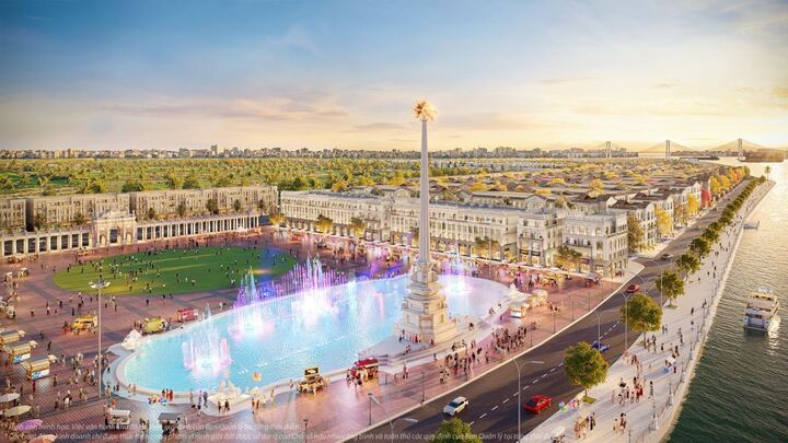 Royal Boulevard là tuyến phố thương mại trung tâm của Vinhomes Royal Island.