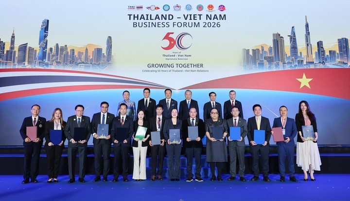 Đại diện Vinpearl và các đối tác du lịch hàng đầu Thái Lan ký kết biên bản ghi nhớ hợp tác chiến lược, dưới sự chứng kiến của Tổng Bí thư, Chủ tịch nước Tô Lâm và Thủ tướng Thái Lan Anutin Charnvirakul.