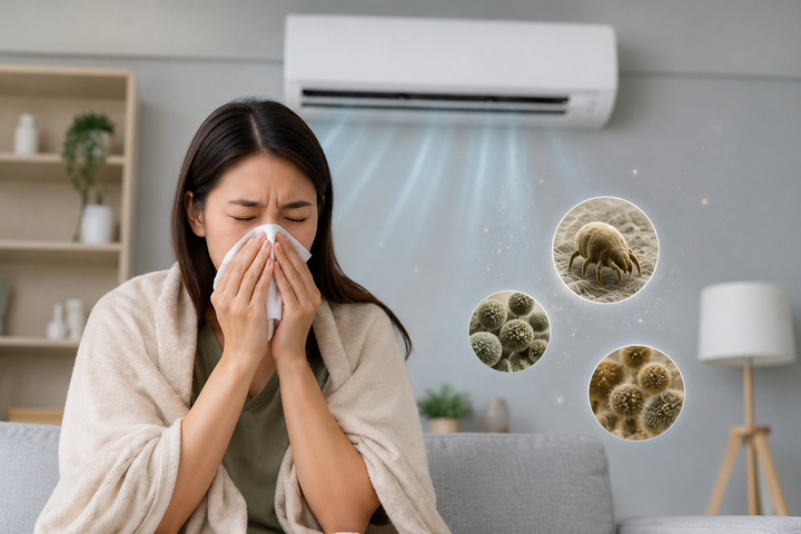 "Thủ phạm" khiến nhiều người hắt hơi, khó thở khi ở phòng điều hòa là nấm, mạt bụi...