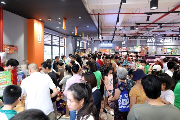 Khách hàng tấp nập mua sắm tại FujiMart Smart City.