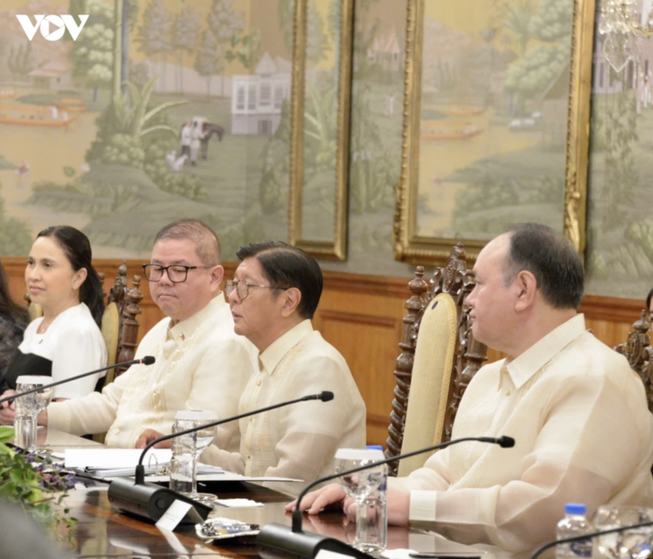 Tổng thống Philippines Ferdinand Romualdez Marcos Jr. phát biểu tại hội đàm.