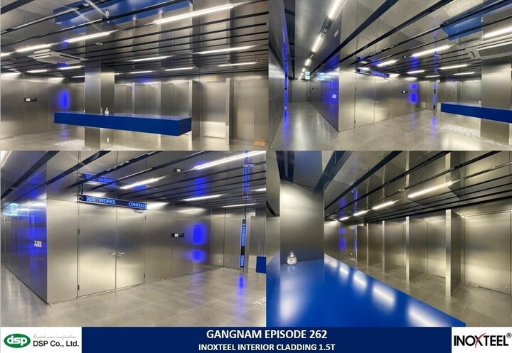 GANGNAM EPISODE 262 – Dự án tại Seoul ứng dụng INOXTEEL Interior Cladding 1.5T của DSP Co., Ltd. (trụ sở Hàn Quốc).