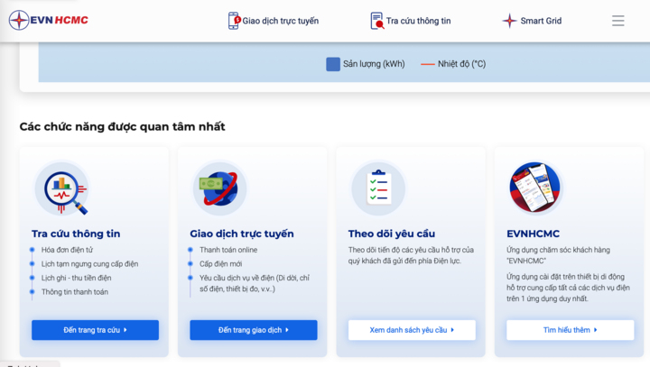 Sau khi đăng nhập, vào mục Tra cứu thông tin để xem Lịch tạm ngưng cung cấp điện.