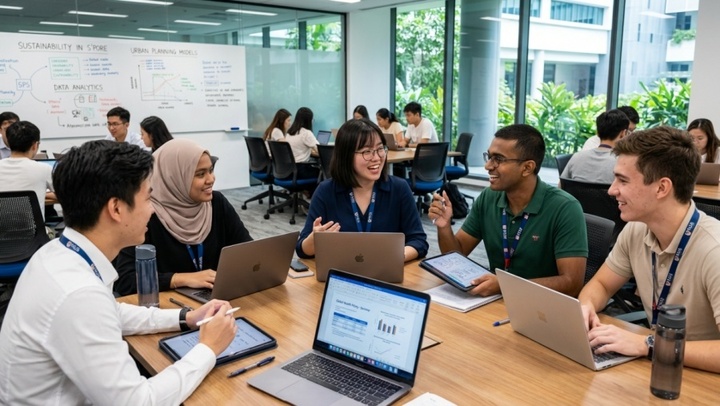 Singapore không xem tiếng Anh chỉ là một môn học ngoại ngữ, Singapore đã biến tiếng Anh thành phương tiện giảng dạy. Ảnh: HMI