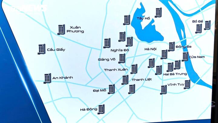 Mạng lưới trạm đổi pin hiện nay của Honda tại Hà Nội. (Ảnh: Mạnh Hùng)