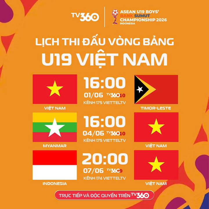 Lịch thi đấu giải U19 Đông Nam Á của U19 Việt Nam.