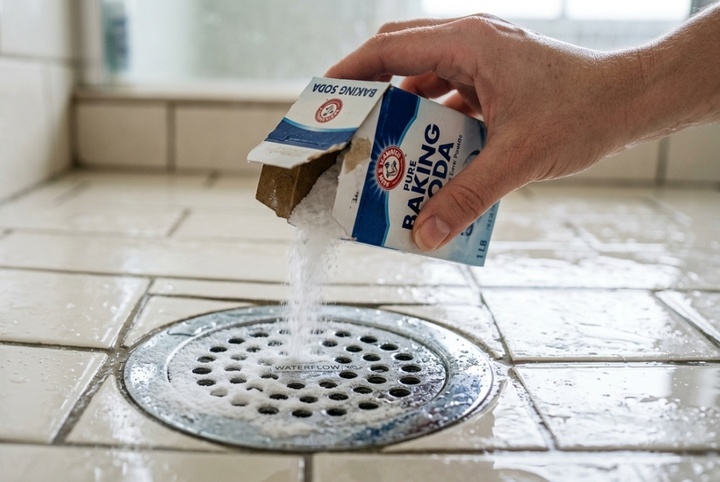 Baking soda có thể giúp bạn dọn sạch đường ống cống. Ảnh: HTC