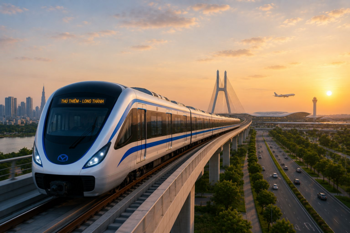 Metro Thủ Thiêm – Long Thành đi qua 2 địa phương là TP.HCM và Đồng Nai, là trục đường sắt đô thị nối sân bay Tân Sơn Nhất và Long Thành.
