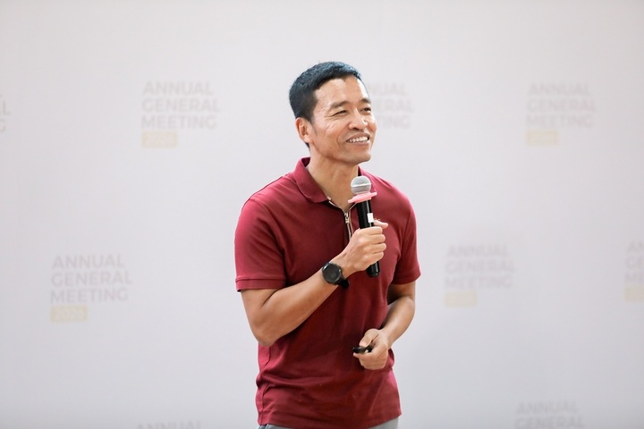 Ông Lê Hồng Minh, nhà sáng lập & Chủ tịch HĐQT VNG, phát biểu tại hội đồng cổ đông thường niên, ngày 6/6.
