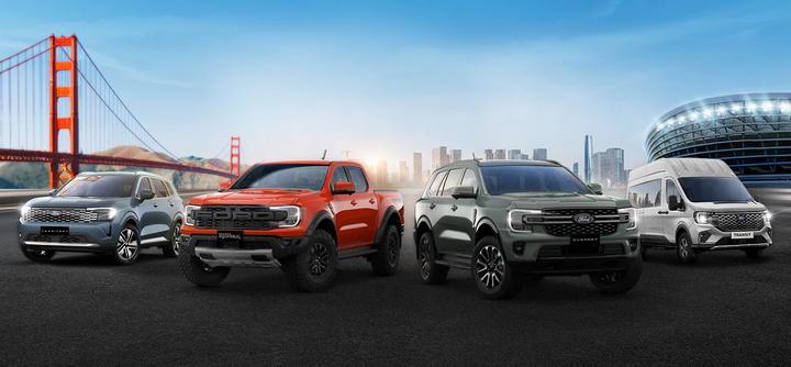 Tháng 6/2026 giá bán các mẫu xe chính hãng của Ford dao động từ 707 triệu đồng đến 1,699 tỷ đồng. (Ảnh: Ford Việt Nam)