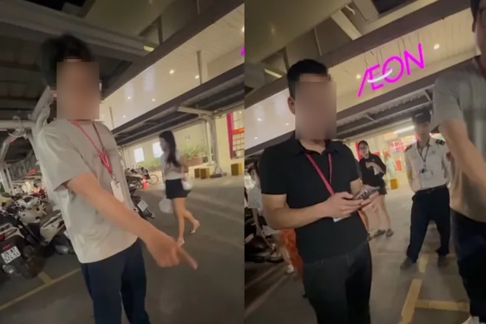 Vụ việc tại Aeon Mall Long Biên gây bức xúc dư luận. (Ảnh chụp màn hình)