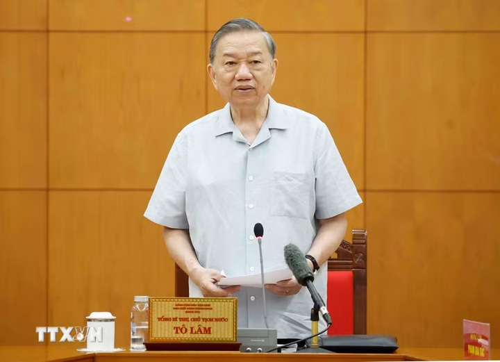 Tổng Bí thư, Chủ tịch nước Tô Lâm phát biểu chỉ đạo. (Ảnh: Thống Nhất/TTXVN)