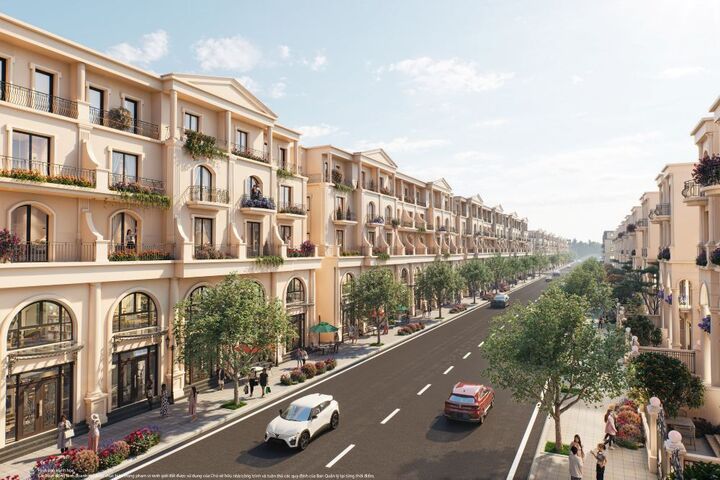 Green Garden Homes trong compound Vịnh Xanh có mặt tiền 5m, thiết kế lối kiến trúc nhà vườn.
