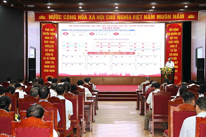 Theo dự thảo Đề án sắp xếp thôn, xã Mỹ Đức giảm từ 35 thôn xuống còn 17 thôn.