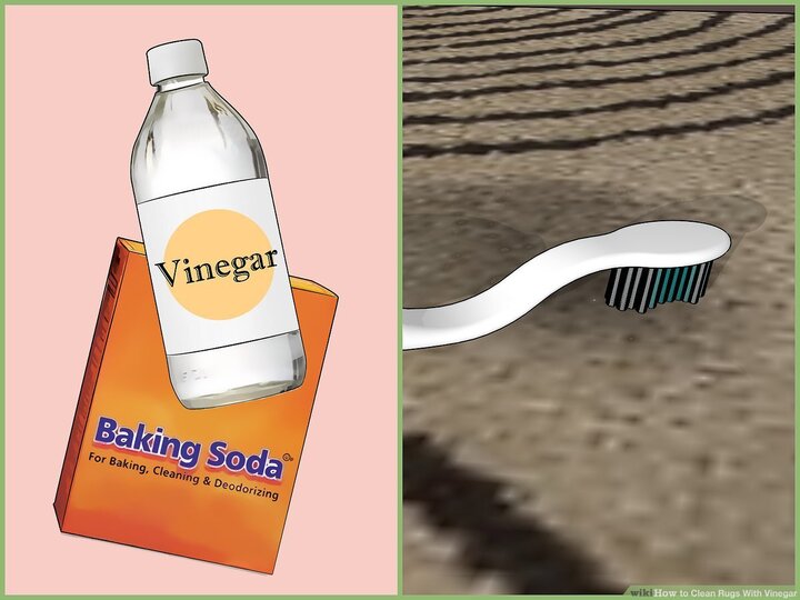Dấm và baking soda là bộ đôi bổ trợ cho nhau giúp làm sạch thảm. (Ảnh: WikiHow)