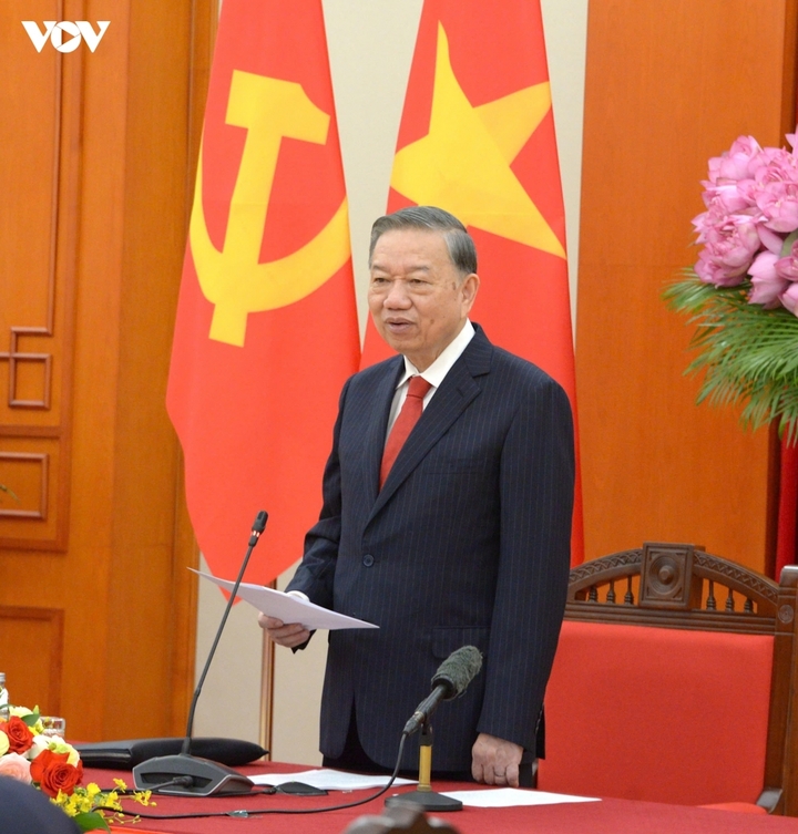 Tổng Bí thư, Chủ tịch nước Tô Lâm phát biểu tại buổi làm việc với Hội đồng Lý luận Trung ương nhiệm kỳ 2026-2031.