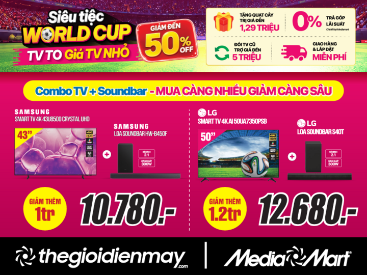 World Cup 2026 nóng dần, TV màn hình lớn giảm giá sâu tại MediaMart - 7