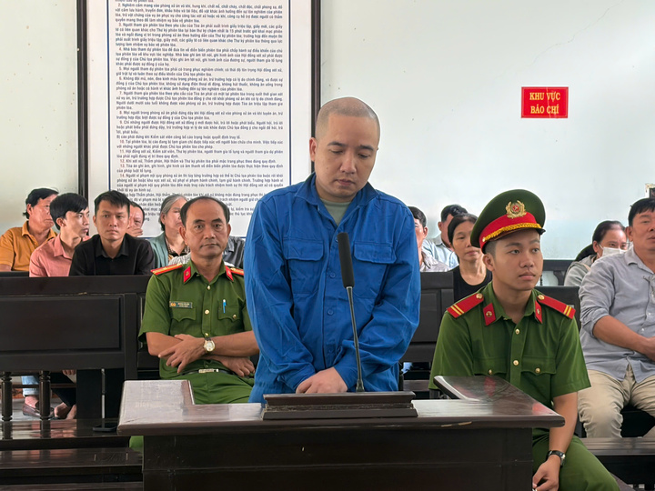 Bị cáo Võ Nguyễn Hoàng Nguyên tại phiên toà. (Ảnh: N.M)
