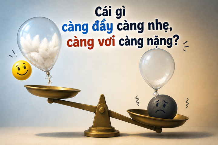 Cái gì càng đầy càng nhẹ, càng vơi càng nặng?. (Hình minh hoạ)