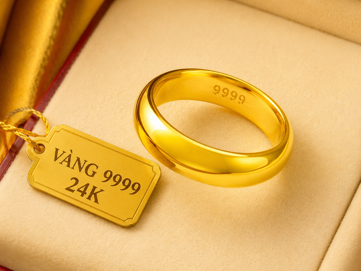 Vàng 9999 còn gọi vàng 24K. (Ảnh: AI)