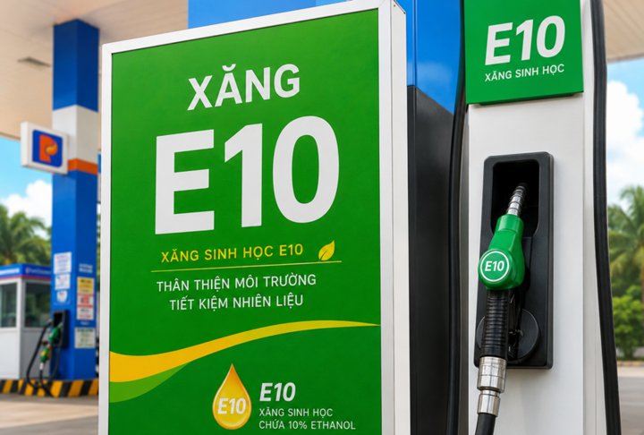 Xăng E10 chứa 10% ethanol. (Ảnh: AI)