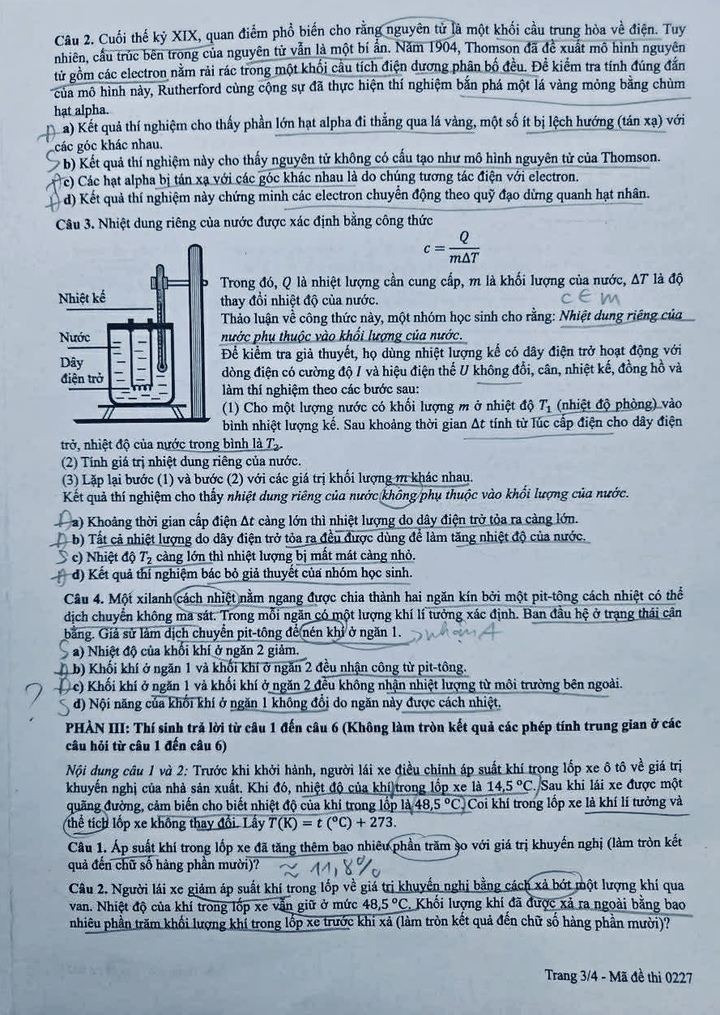Đề thi môn Vật lý tốt nghiệp THPT 2026 - 3