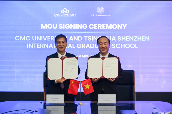 Trường Đại học CMC ký kết hợp tác với Trường Quốc tế sau đại học Thanh Hoa Thâm Quyến thuộc Đại học Thanh Hoa.