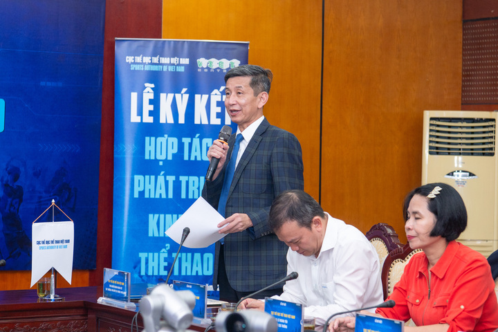 Cục trưởng Cục Thể dục Thể thao Việt Nam, ông Nguyễn Danh Hoàng Việt phát biểu tại Lễ ký kết.