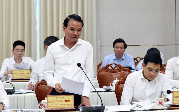 Bộ trưởng, Chủ nhiệm Văn phòng Chính phủ Đặng Xuân Phong phát biểu. (Ảnh: VGP/Phương Nguyên)