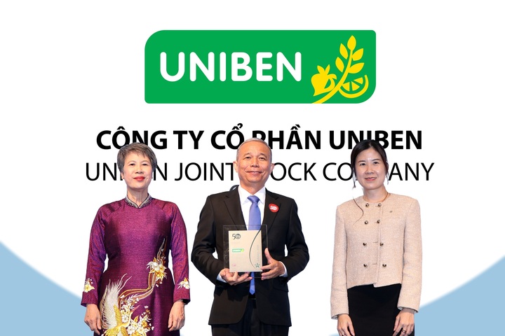 Uniben thuộc Top 50 Doanh nghiệp Phát triển Bền vững tiêu biểu trong hai năm liên tiếp.